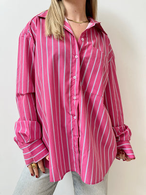 Camisa Fucsia con Lineas