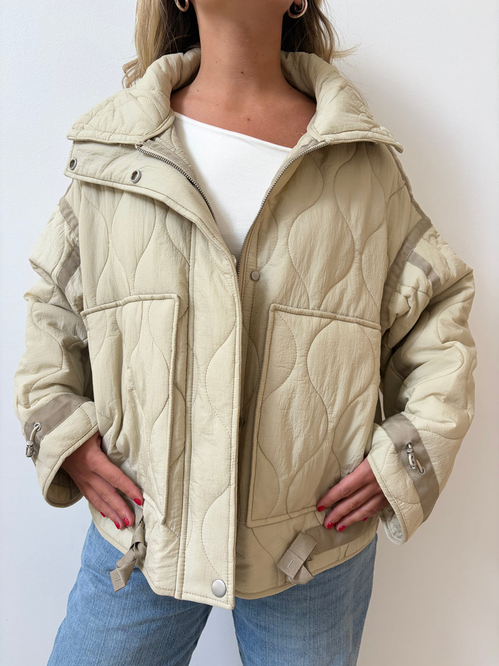 Chaqueta Acolchada Beige