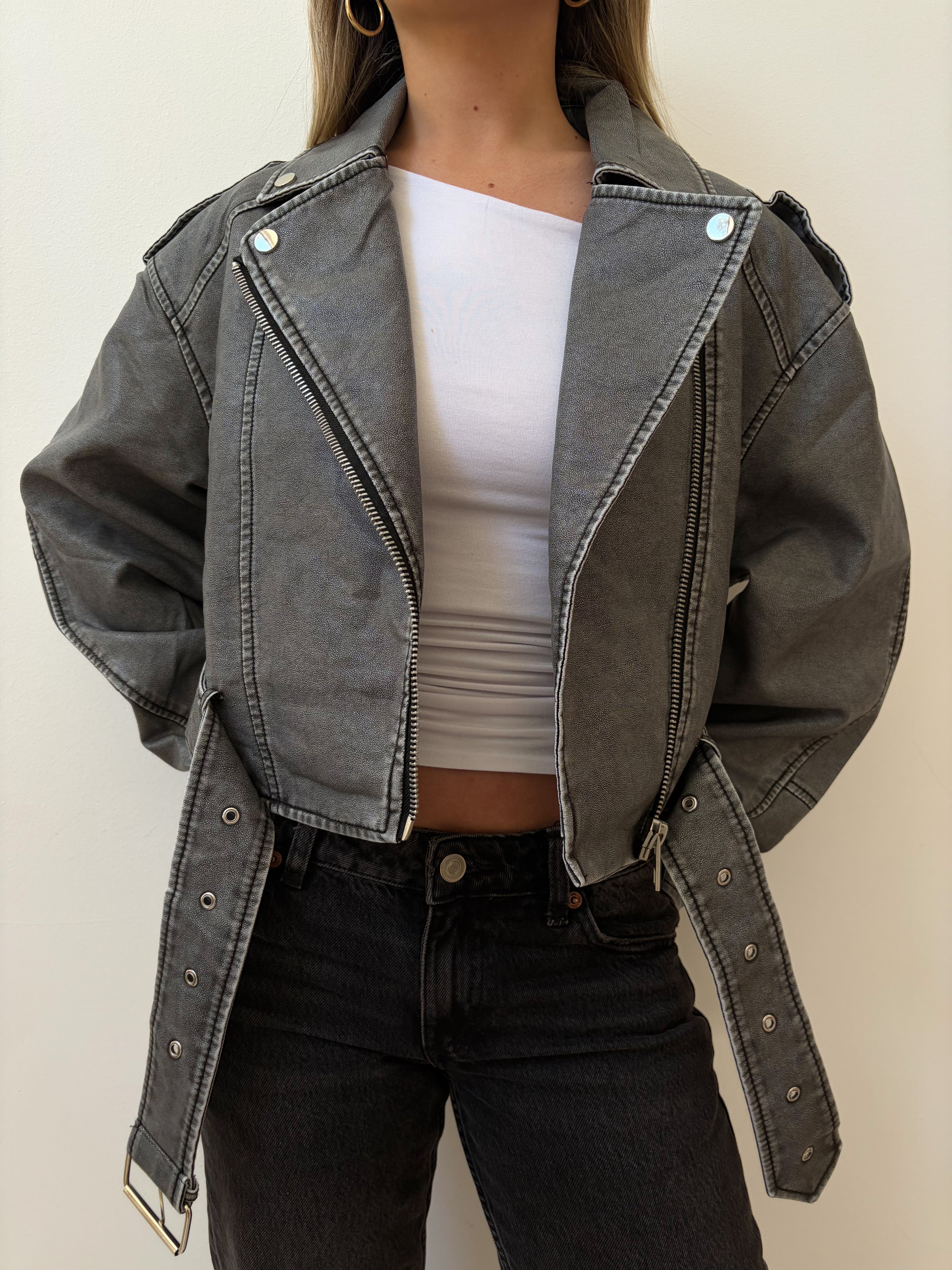 Biker Corta Gris para mujer - vista principal