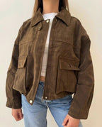 Cazadora Café Efecto Gamuza