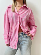 Camisa Rosada con líneas para mujer - vista principal