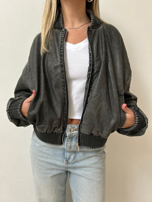 Bomber ecocuero grafito