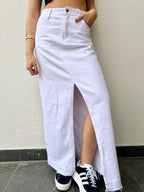 Falda Jeans Blanca para mujer - vista principal