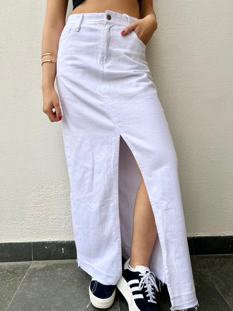 Falda Jeans Blanca para mujer - vista principal