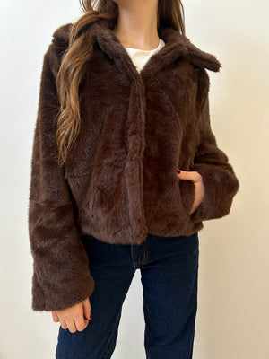 Chaqueta Efecto Pelo Brown