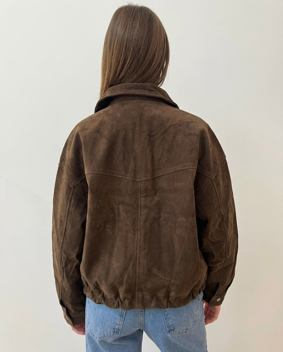 Cazadora Café Efecto Gamuza