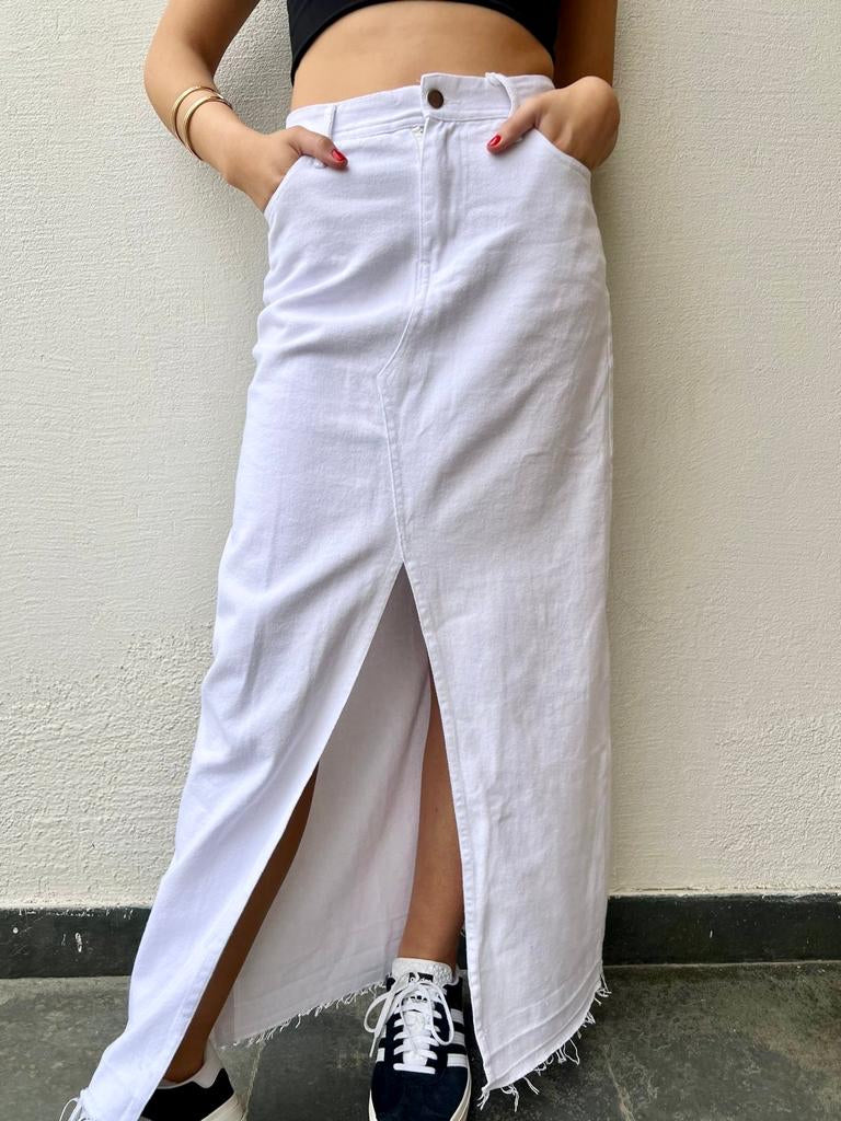 Falda Jeans Blanca – Madeiratienda