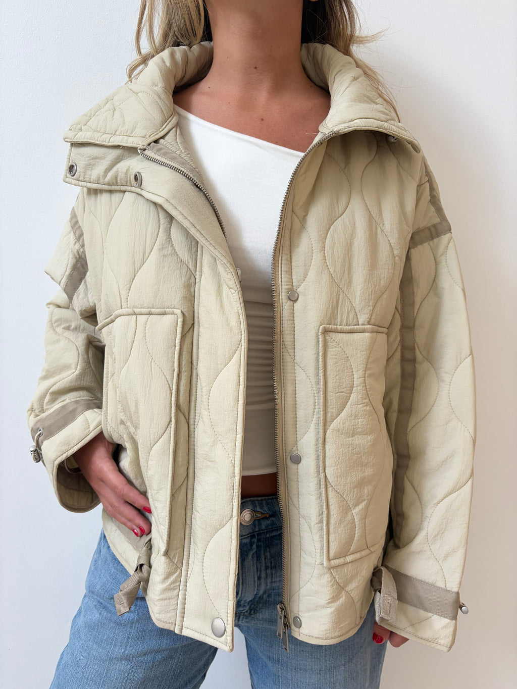 Chaqueta Acolchada Beige